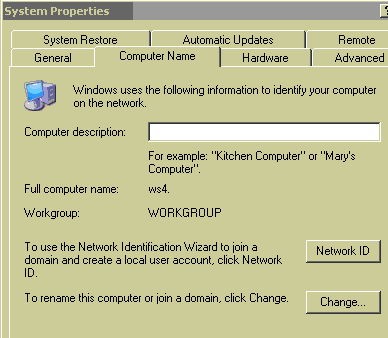 Computer name change