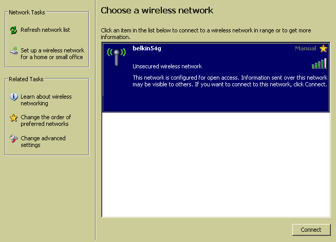 available wireless networks