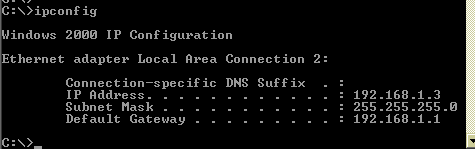 Using ipconfig command to find IP settings on windows computer Using ipconfig command to find IP settings on windows computer