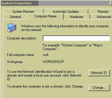 change computer name on windows