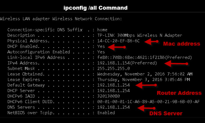 mac ipconfig command