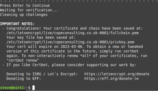lets-encrypt-successful verification